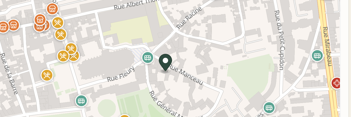 Carte de l’emplacement du bien à Tours, Quartier Cathédrale, et points d’intérêt à proximité